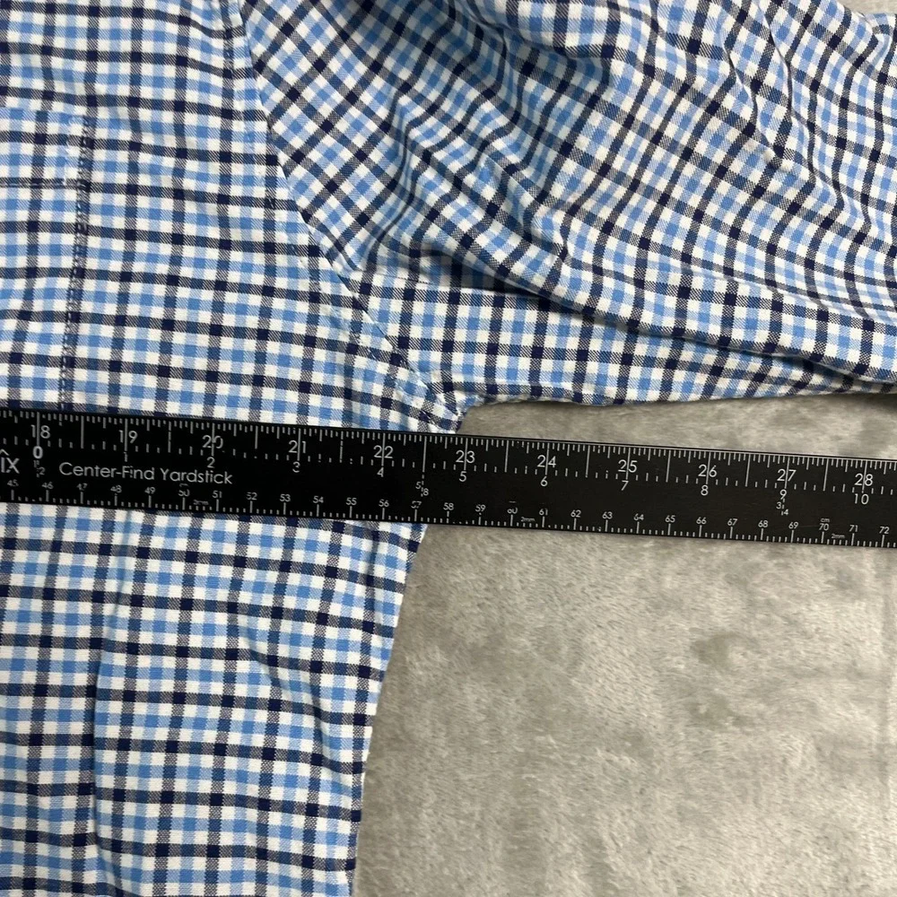 Barbour Gingham Check Tailored Fit Button Shirt Mens Medium Blue White Preppy